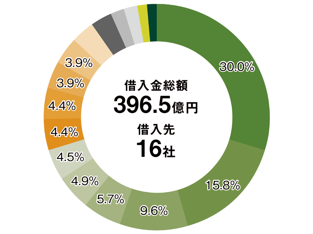 借入先の分散状況のグラフ