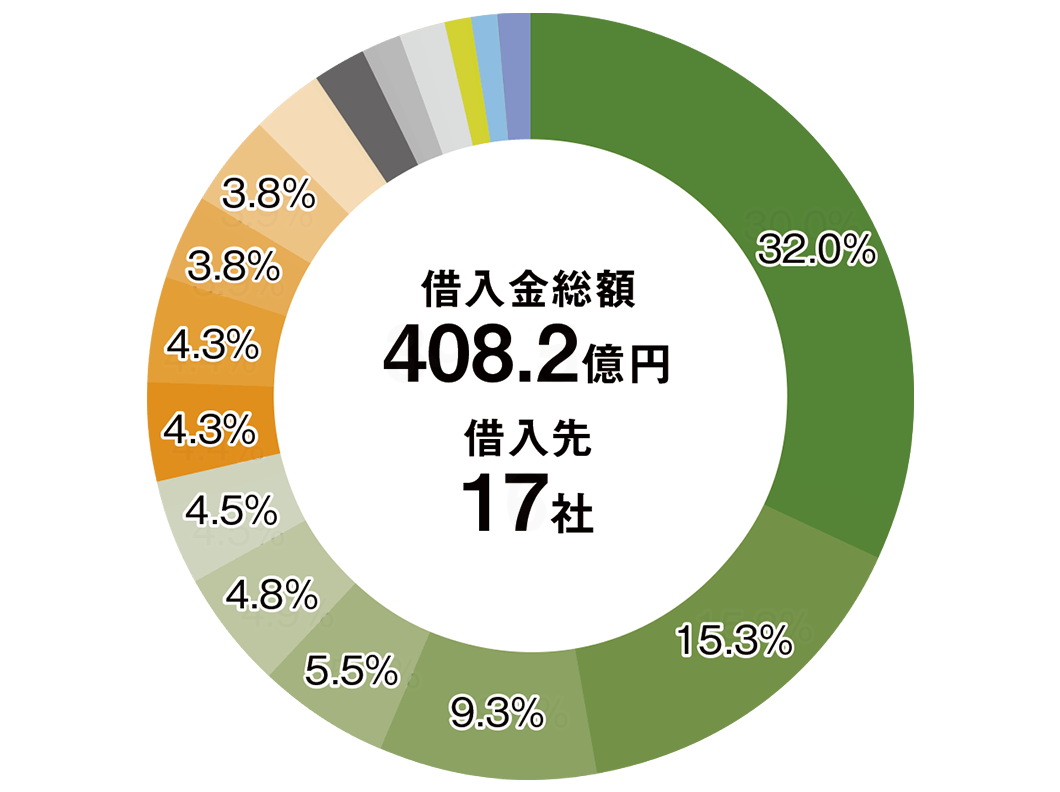 借入先の分散状況のグラフ