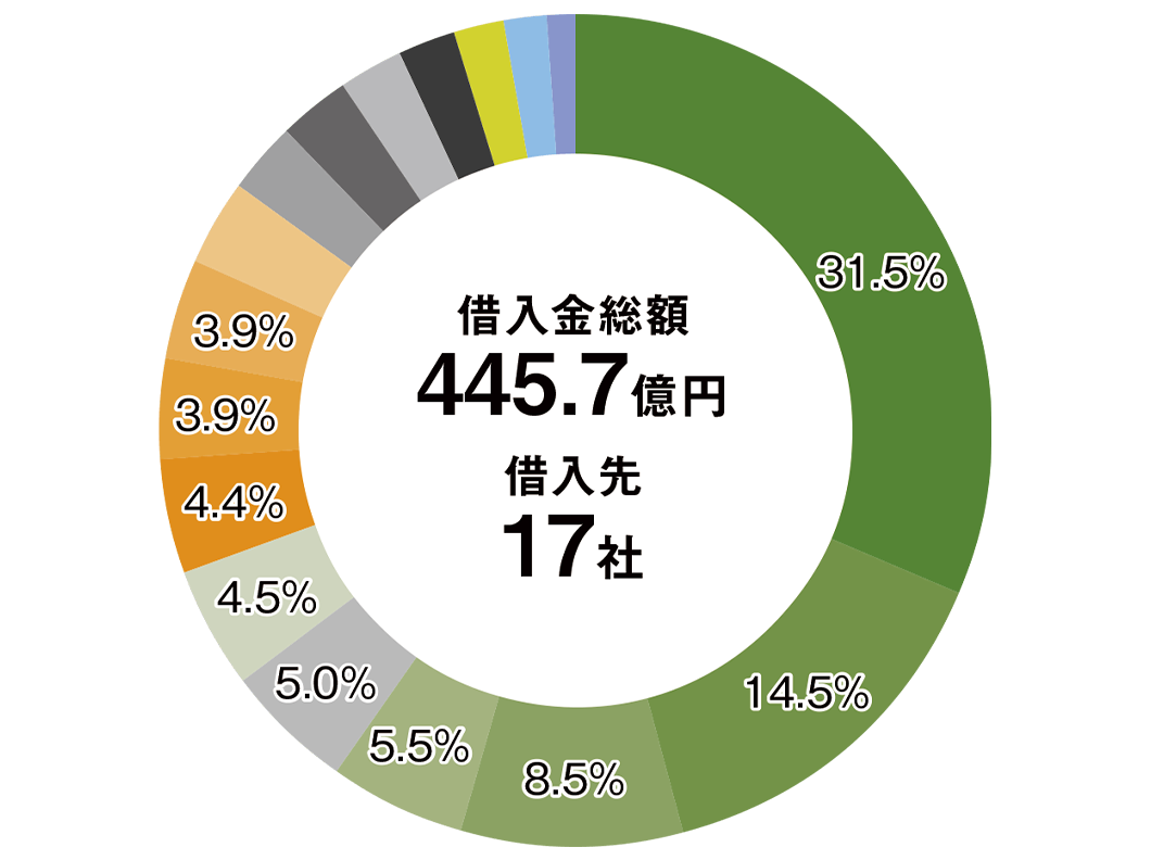 借入先の分散状況のグラフ