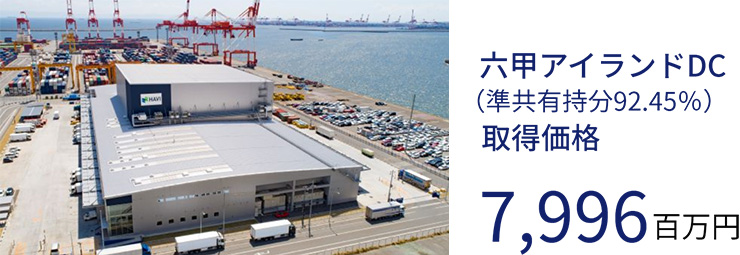 六甲アイランドDC 取得価格7,996百万円