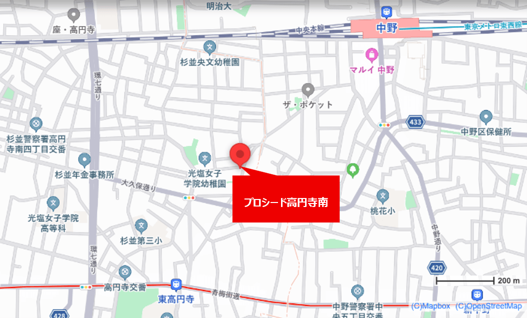 プロシード高円寺南 周辺地図
